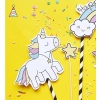 Topper piker ozdoby na tort babeczki jednorożec napis Happy Birthday unicorn dekoracje urodzinowe zestaw 5 sztuk